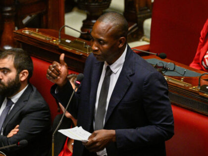 Aboubakar Soumahoro during the session in the Chamber of Deputies for the vote of confiden