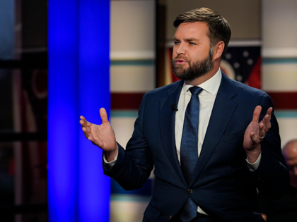 Republican Senate nominee from Ohio JD Vance speaks at a townhall-style debate hosted by Bret Baier and Martha MacCallum of Fox News at The Fives on November 1, 2022 in Columbus, Ohio. Vance will face Democratic nominee Rep. Tim Ryan (D-OH) in the general election on November 8. (Photo by …