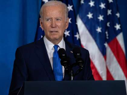 United States President Joe Biden gives remarks on preserving democracy ahead of the midterm elections at a DNC rally on November 2nd, 2022 at Union Station in Washington, D.C., United States on November 02, 2022. (Photo by Nathan Posner/Anadolu Agency via Getty Images)