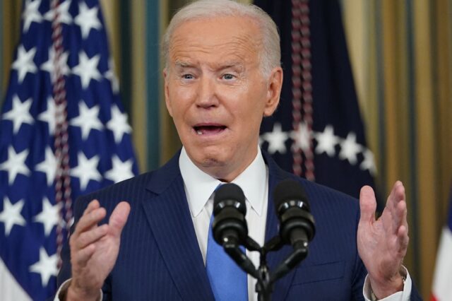 US President Joe Biden speaks during a press conference a day after the US midterm electio