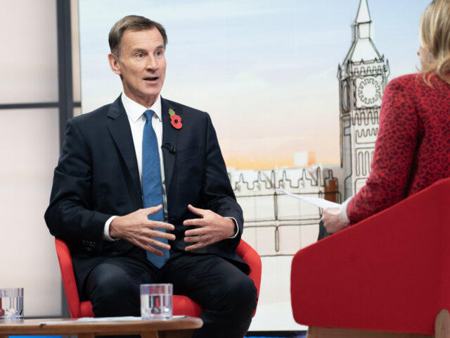 Chancellor Jeremy Hunt appearing on the BBC One current affairs programme, Sunday with Lau