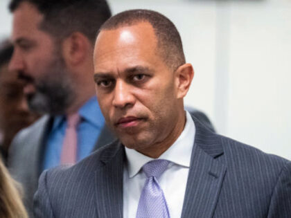 UNITED STATES - NOVEMBER 17: Democratic Caucus Chair Hakeem Jeffries, D-N.Y., is seen outside a meeting of the House Democratic Caucus in the U.S. Capitol on Thursday, November 17, 2022. (Tom Williams/CQ-Roll Call, Inc via Getty Images)