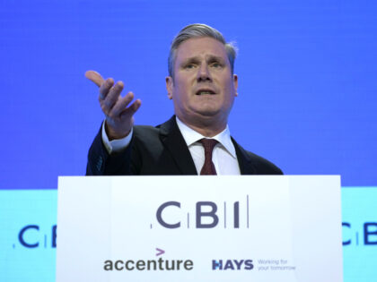 BIRMINGHAM, ENGLAND - NOVEMBER 22: Labour Party leader Sir Keir Starmer delivers a keynote speech on day 2 of the CBI Annual Conference at The Vox Conference Centre on November 22, 2022 in Birmingham, England. The annual conference, organised by the Confederation of British Industry, brings together business and political …