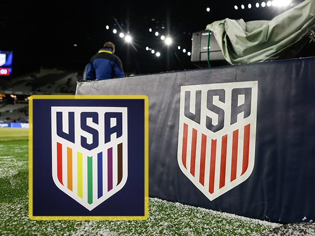 COLUMBUS, OH - JANUARY 27: US Soccer crest before a game between El Salvador and USMNT at Lower.com Field on January 27, 2022 in Columbus, Ohio. (Photo by Greg Bartram/ISI PHOTOS/Getty Images)