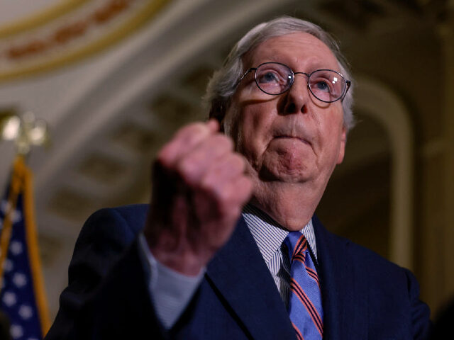 WASHINGTON, DC - SEPTEMBER 28: U.S. Senate Minority Leader Mitch McConnell (R-KY) speaks d