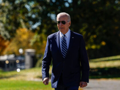 WASHINGTON, DC - OCTOBER 27: U.S. President Joe Biden walks out of the West Wing prior to his Marine One departure from the White House on October 27, 2022 in Washington, DC. Biden is traveling to Syracuse, New York, where he will deliver remarks on the economy and Micron Technology …