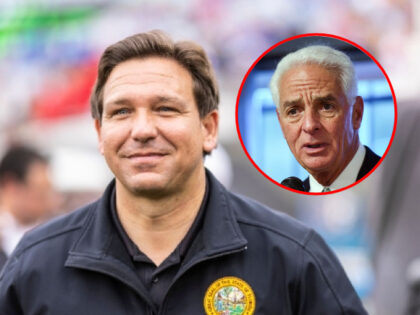 JACKSONVILLE, FLORIDA - OCTOBER 29: Florida Governor Ron DeSantis looks on before the start of a game between the Georgia Bulldogs and the Florida Gators at TIAA Bank Field on October 29, 2022 in Jacksonville, Florida. (Photo by James Gilbert/Getty Images)