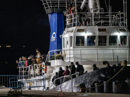 CATANIA, ITALY - NOVEMBER 14: The migrants on the Italian-flagged tugboat 'Macistonè