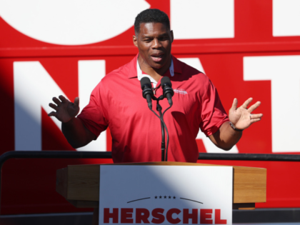 Georgia Republican senate candidate Herschel Walker speaks during a campaign rally on November 29, 2022 in Greensboro, Georgia. With seven days to go until Georgians vote in a runoff election for U.S. Senate, Herschel Walker continues to campaign across Georgia in hopes of defeating incumbent Sen. Raphael Warnock (D-GA). (Photo …