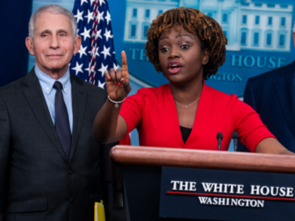 UNITED STATES - NOVEMBER 22: Karine Jean-Pierre, White House press secretary, Dr. Anthony Fauci, left, director of the National Institute of Allergy and Infectious Diseases, and Dr. Ashish Jha, White House COVID-19 Response Coordinator, answer questions about the coronavirus during the White House press briefing on Tuesday, November 22, 2022. …