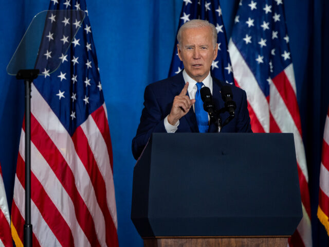 United States President Joe Biden gives remarks on preserving democracy ahead of the midterm elections at a DNC rally on November 2nd, 2022 at Union Station in Washington, D.C., United States on November 02, 2022. (Photo by Nathan Posner/Anadolu Agency via Getty Images)