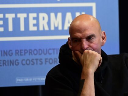 UPPER DARBY, PA - NOVEMBER 04: Democratic Pennsylvania Senate nominee John Fetterman participates in a conversation event with U.S. Congresswoman Mary Gay Scanlon (D-PA) on reproductive freedom and the economy at Watkins Avenue Senior Center on November 4, 2022 in Upper Darby, Pennsylvania. Fetterman faces Republican challenger Dr. Mehet Oz …
