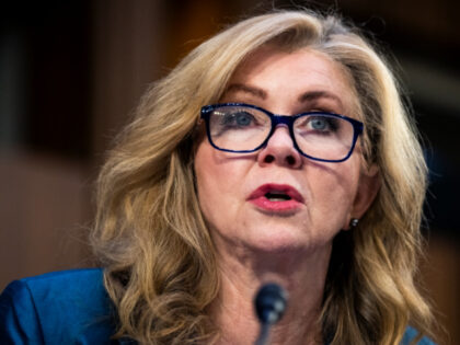 Sen. Marsha Blackburn, R-Tenn., questions Peiter Mudge Zatko, former head of security at Twitter, during the Senate Judiciary Committee hearing titled Data Security at Risk: Testimony from a Twitter Whistleblower, in Hart Building Tuesday, September 13, 2022. (Tom Williams/CQ-Roll Call, Inc via Getty Images)
