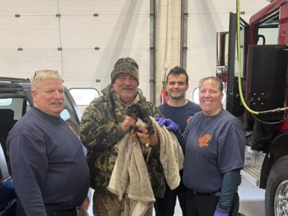 Michigan firefighters rescue puppy