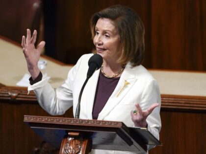 House Speaker Nancy Pelosi (D-CA) speaks on the House floor at the Capitol in Washington,
