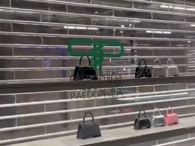 protester has vandalized a Balenciaga store in central London amid controversy surrounding the label.