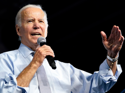 President Joe Biden speaks at a campaign event at Bowie State University in Bowie, Md., No