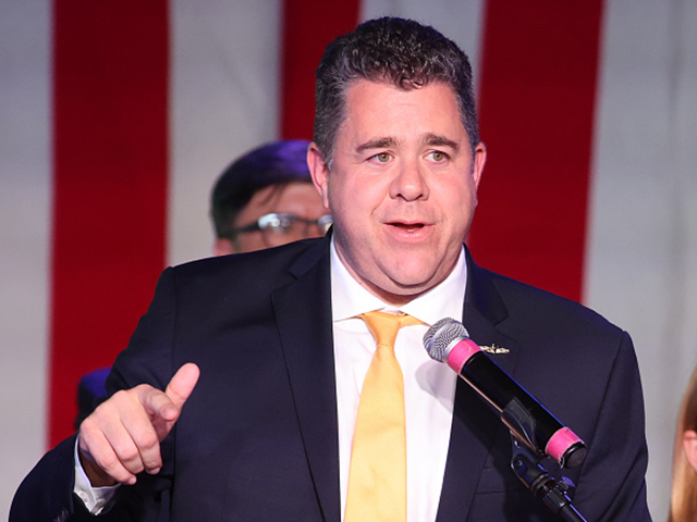 Congressional candidate Nick LaLota speaks to supporters on election night at the Suffolk