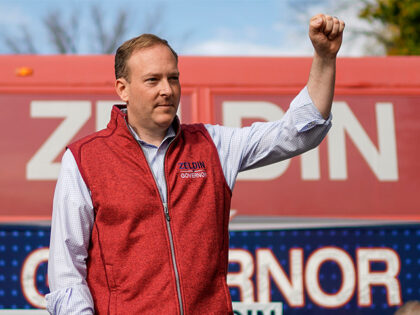 Republican gubernatorial candidate Lee Zeldin greets supporters during a campaign rally on Monday, Oct. 31, 2022, in Westchester, N.Y. (AP Photo/Eduardo Munoz Alvarez)