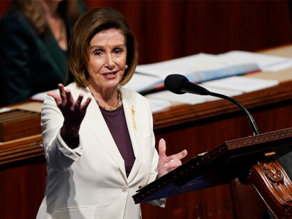 House Speaker Nancy Pelosi (D-CA) speaks on the House floor on Nov. 17, 2022, to announce that she is stepping down from House leadership. (AP Photo/Carolyn Kaster)