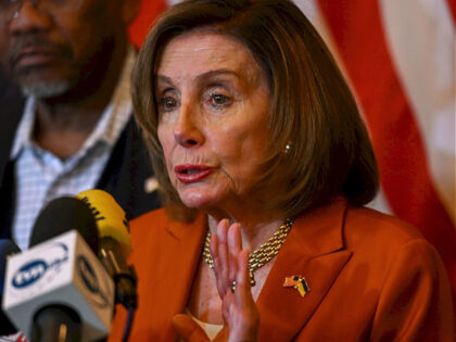 RZESZOW, POLAND - MAY 01: Nancy Pelosi holds a press conference next to US members of cong