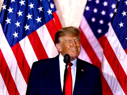 Former US President Donald Trump speaks at the Mar-a-Lago Club in Palm Beach, Florida, on November 15, 2022. - Donald Trump pulled the trigger on a third White House run on November 15, setting the stage for a bruising Republican nomination battle after a poor midterm election showing by his …