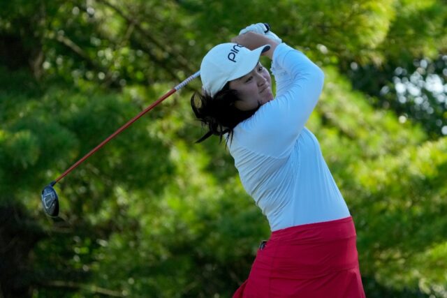 Allisen Corpuz of the United States holds a one stroke lead at the LPGA's Pelican Champion