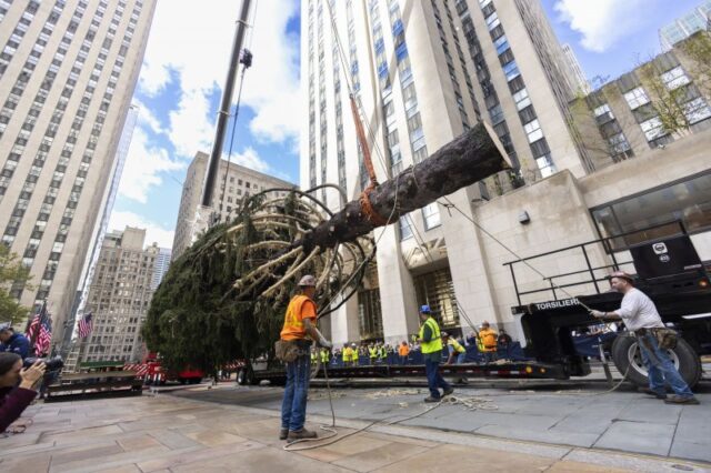 Rockefeller Center Christmas Tree arrives in Manhattan