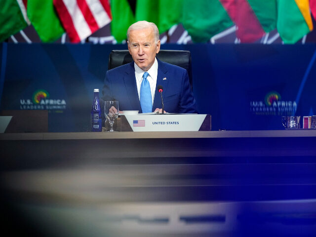 President Joe Biden speaks as he participates in the U.S.-Africa Summit Leaders Session on