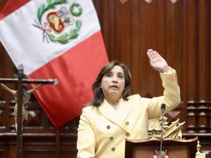 (----EDITORIAL USE ONLY - MANDATORY CREDIT - "CONGRESS OF REPUBLIC OF PERU / HANDOUT" - NO MARKETING NO ADVERTISING CAMPAIGNS - DISTRIBUTED AS A SERVICE TO CLIENTS----) Vice President Dina Boluarte swears in as Peru's new leader after Congress removes President Pedro Castillo in Lima, Peru on December 07, 2022. …
