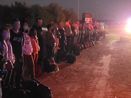 Tucson Sector agents find 122 migrants along the border wall near Lukeville, Arizona. (U.S. Border Patrol/Tucson Sector)
