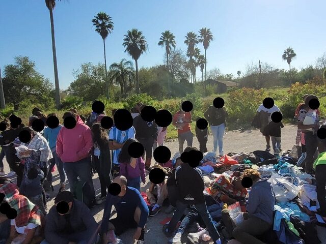 Brownsville Station Border Patrol agents apprehend a large group of nearly 400 migrants. (