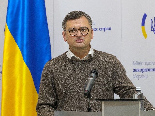 Minister of Foreign Affairs of Ukraine Dmytro Kuleba attends a joint briefing with Ministe