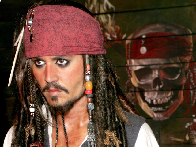 Johnny Depp as Jack Sparrow waxwork during "Pirates of the Caribbean" Character Wax Figure