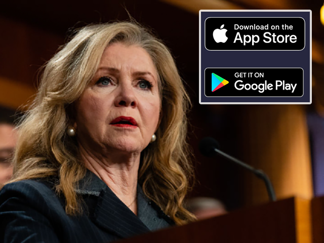 Senator Marsha Blackburn, a Republican from Tennessee, speaks during a news conference abo