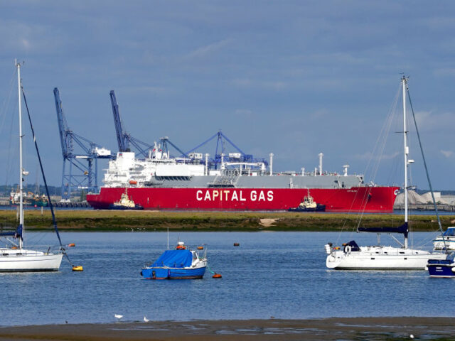 The LNG (liquefied natural gas) ship, ATTALOS, arriving at the Isle of Grain terminal, Ken