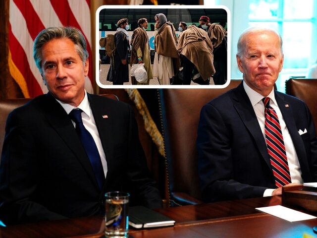 US President Joe Biden, right, and Antony Blinken, US secretary of state, during a cabinet
