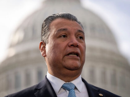 WASHINGTON, DC - NOVEMBER 16: Sen. Alex Padilla (D-CA) speaks during a news conference about the Deferred Action for Childhood Arrivals program (DACA) outside the U.S. Capitol on November 16, 2022 in Washington, DC. Senate Democrats called on Republicans to join them in passing DACA legislation during the lame-duck session …