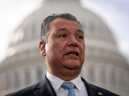 WASHINGTON, DC - NOVEMBER 16: Sen. Alex Padilla (D-CA) speaks during a news conference abo