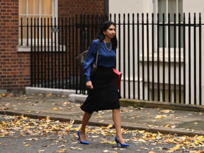 LONDON, ENGLAND - NOVEMBER 29: Home Secretary Suella Braverman arrives at 10 Downing Street for a Cabinet Meeting on November 29, 2022 in London, England. (Photo by Leon Neal/Getty Images)