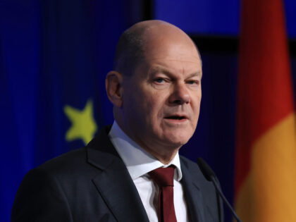 Olaf Scholz, Germany's chancellor, at the Berlin Security Conference in Berlin, Germany, on Wednesday, Nov. 30, 2022. Germany and Norway proposed a NATO center to strengthen the protection of underwater pipelines and cables, underscoring heightened concerns that such infrastructure could be a target for sabotage. Photographer: Krisztian Bocsi/Bloomberg via Getty …