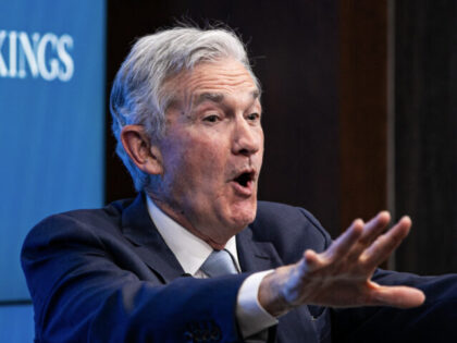 Jerome Powell, chairman of the US Federal Reserve, speaks at the Brookings Institution in