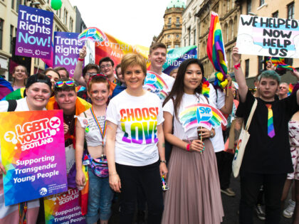 14/07/18 .QUEEN STREET - GLASGOW.First Minister Nicola Sturgeon at the 2018 Pride Parade. (Photo by Ross MacDonald/SNS Group via Getty Images)