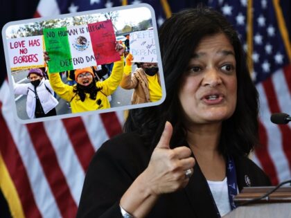 PHILADELPHIA, PENNSYLVANIA - MARCH 10: U.S. Rep. Pramila Jayapal (D-WA), Chair of Congressional Progressive Caucus (CPC), speaks during a news briefing at the 2022 House Democratic Caucus Issues Conference March 10, 2022 in Philadelphia, Pennsylvania. House Democrats gathered in Philadelphia for their annual retreat. (Photo by Alex Wong/Getty Images)