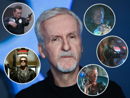 (INSETS: Various films) James Cameron attends the "Avatar: The Way of Water" Photocall at Corinthia Hotel London on December 04, 2022 in London, England. (Photo by Dave J Hogan/Getty Images)