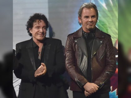 Inductees Gregg Rolie, Steve Smith, Steve Perry, Neal Schon, and Jonathan Cain of Journey