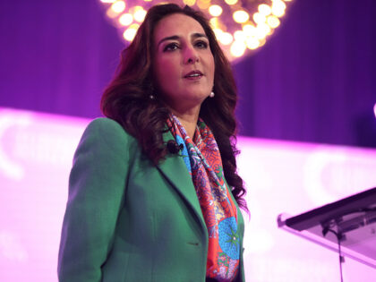 Harmeet Dhillon speaking with attendees at the 2021 Young Women's Leadership Summit hosted