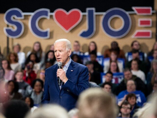 Democratic presidential candidate former Vice President Joe Biden addresses a crowd during a campaign event at Wofford University February 28, 2020 in Spartanburg, South Carolina. South Carolinians will vote in the Democratic presidential primary tomorrow. (Photo by Sean Rayford/Getty Images)
