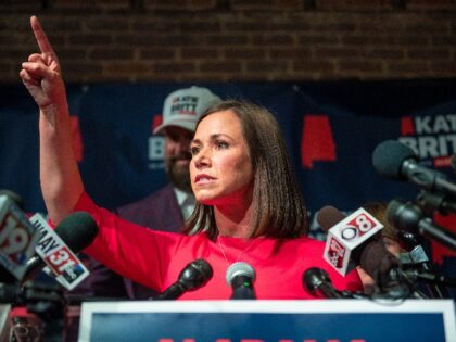 Katie Britt, US Republican Senate candidate for Alabama, speaks during an election night watch event in Montgomery, Alabama, US, on Tuesday, May 24, 2022. The three-way race for the Republican Senate nomination in Alabama has drawn more than $20 million in super PAC spending, as candidates vie for a nomination …