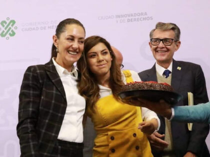 Mexico City Governor Claudia Sheinbaum and spokeswoman Paulina Silva